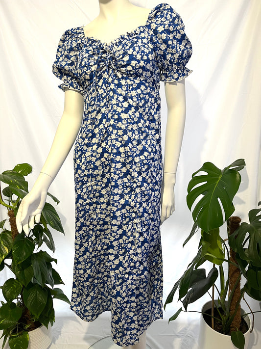 Armani Exchange midi blue floral dress