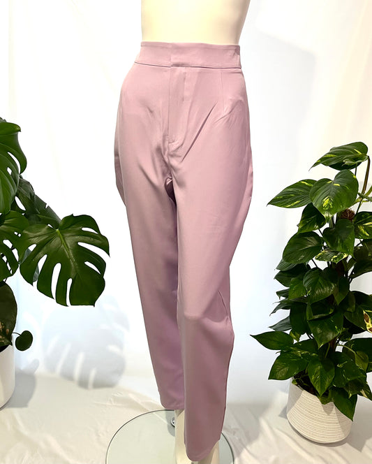 Lilac high-waisted trousers