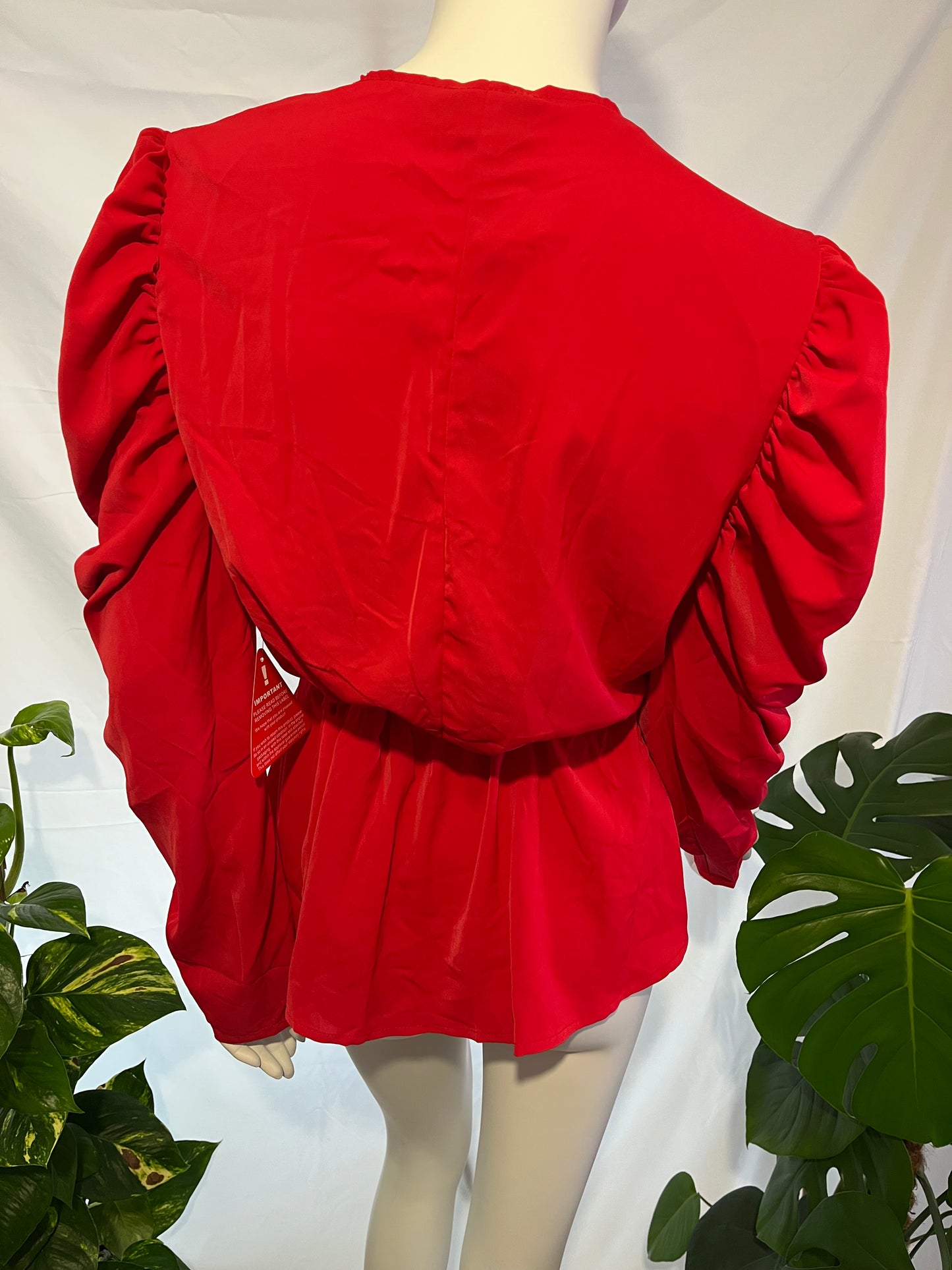 Armani Exchange long sleeve red blouse